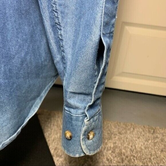 Vintage Diesel Denim Shirt Men Sz 41/42 LT Blue Button Up Casual Long Sleeve - Picture 6 of 12